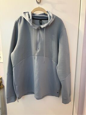 APANA MENS L Smoky Blue OTTOMAN Active SWEATSHIRT Zip PULLOVER Sport Hoodie Top